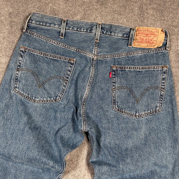 Levi's 501 Original Fit Jeans Men 36x28 Blue Button Fly Straight Leg - Picture 5 of 16